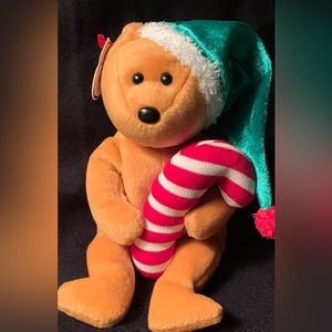 TY Beanie babies TASTY the peppermint candy bear 2005, Mint, Ventige, Retired